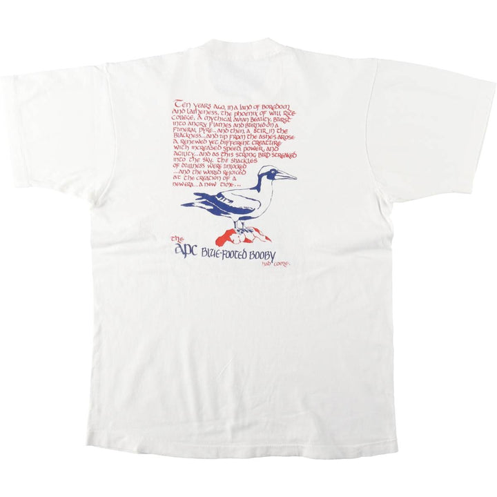 90'S Printed T-shirt, Men's M size unclear white type Vintage Second Hand