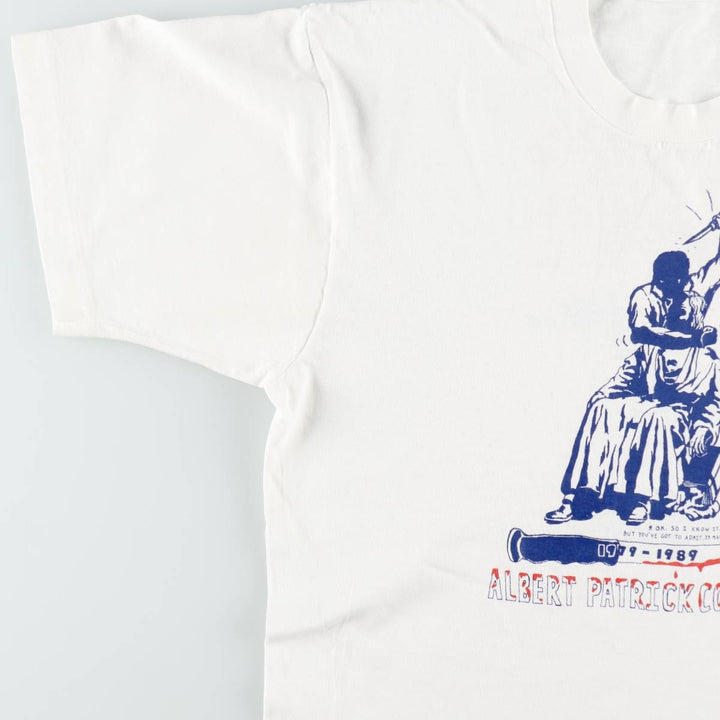 90'S Printed T-shirt, Men's M size unclear white type Vintage Second Hand