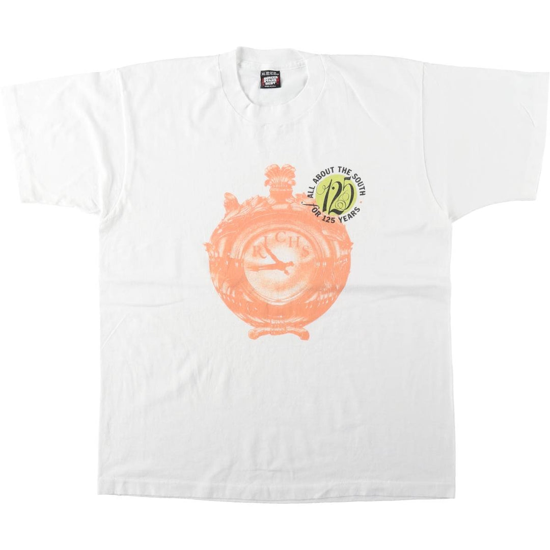 90'S Fruit of the Loom Best Rich's Print T-Shirt, Made in USA, Men's XL equivalent, Vintage cotton white type Vintage Second Hand