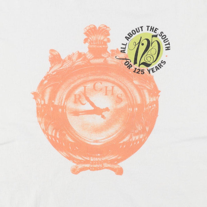 90'S Fruit of the Loom Best Rich's Print T-Shirt, Made in USA, Men's XL equivalent, Vintage cotton white type Vintage Second Hand
