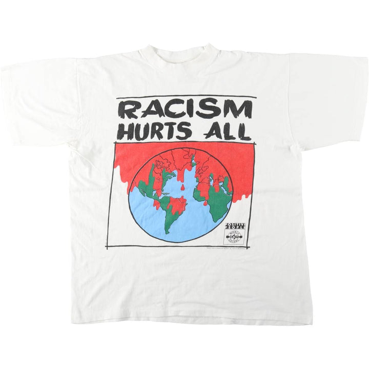 90'S WORLD COLORS Print T-Shirt, Men's XL equivalent, Vintage cotton white type Vintage Second Hand