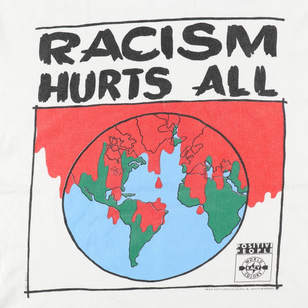 90'S WORLD COLORS Print T-Shirt, Men's XL equivalent, Vintage cotton white type Vintage Second Hand