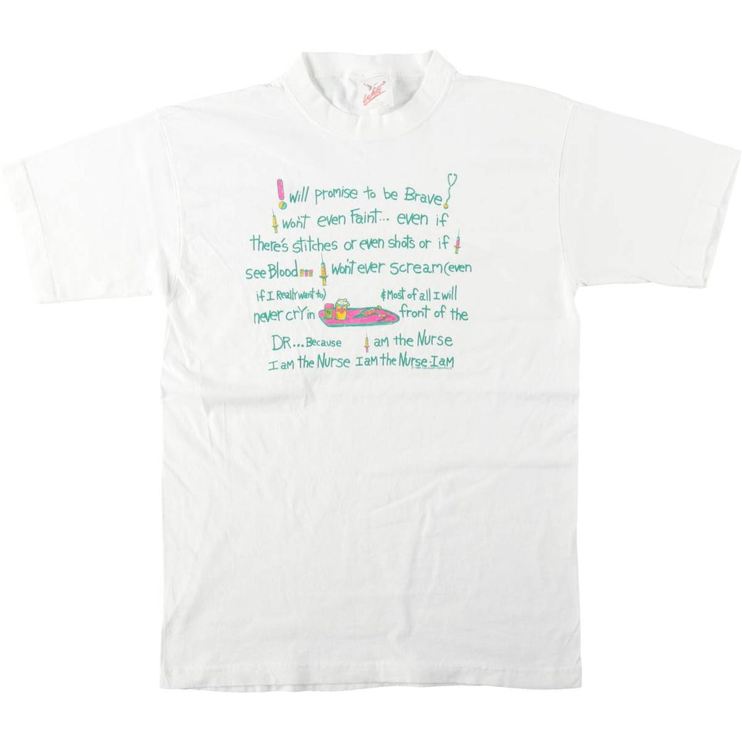 90'S Wild Print T-Shirt, Made in USA, Men's Size L (Equivalent), Vintage cotton white type Vintage Second Hand
