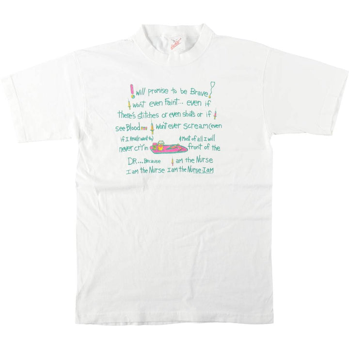 90'S Wild Print T-Shirt, Made in USA, Men's Size L (Equivalent), Vintage cotton white type Vintage Second Hand