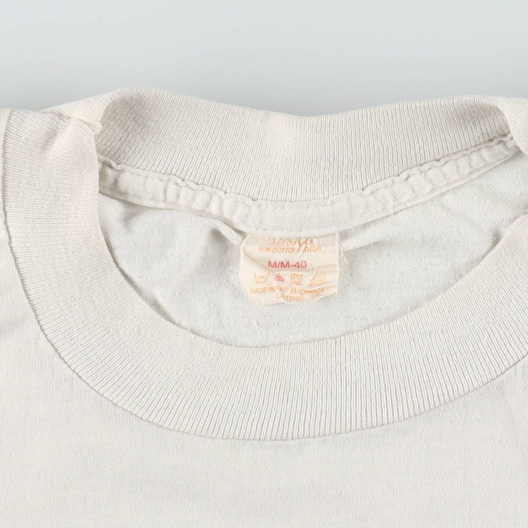 90'S printed T-shirt, made in Canada, men's size M equivalent, vintage. cotton white type Vintage Second Hand