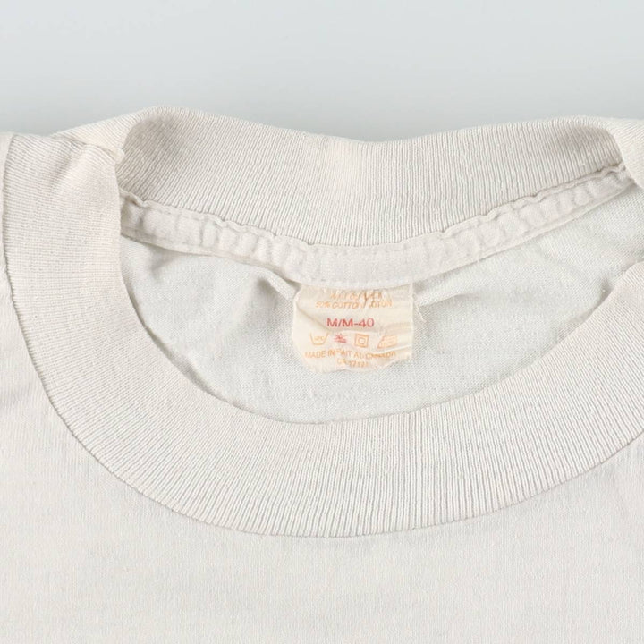 90'S printed T-shirt, made in Canada, men's size M equivalent, vintage. cotton white type Vintage Second Hand