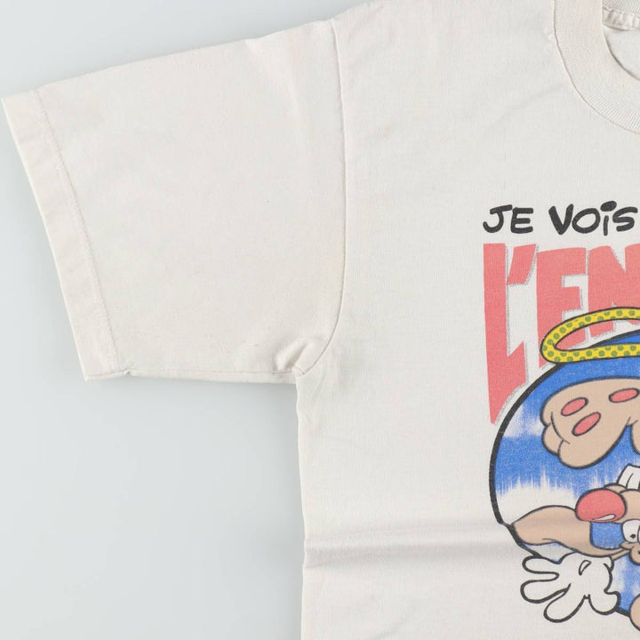 90'S printed T-shirt, made in Canada, men's size M equivalent, vintage. cotton white type Vintage Second Hand