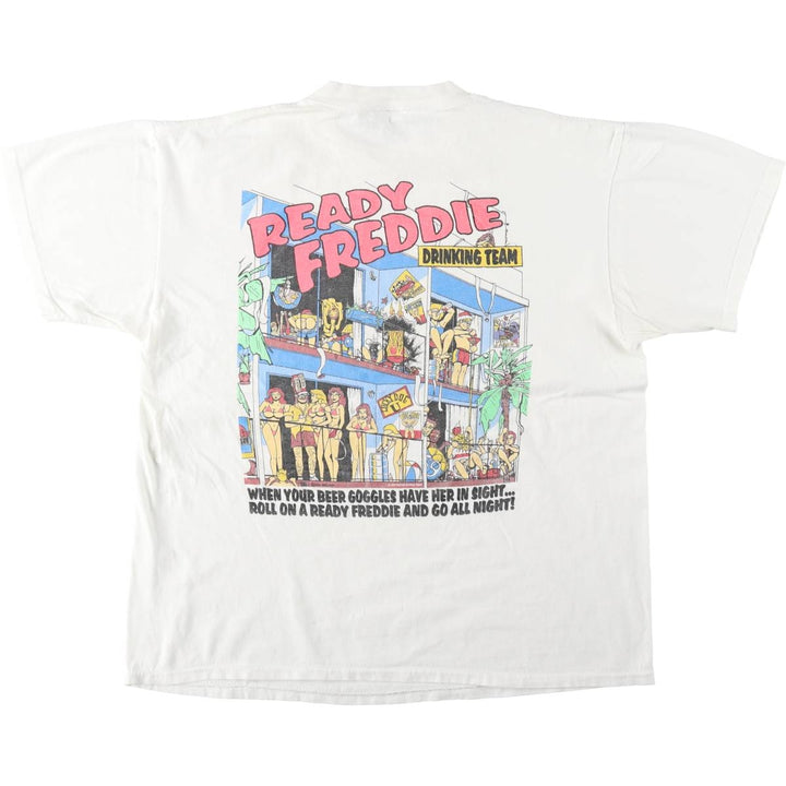 90'S ONEITA POWER-T Print T-Shirt, Men's XL equivalent. cotton white type Vintage Second Hand