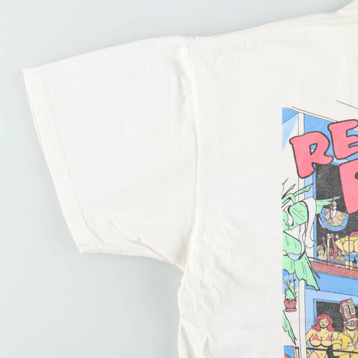 90'S ONEITA POWER-T Print T-Shirt, Men's XL equivalent. cotton white type Vintage Second Hand