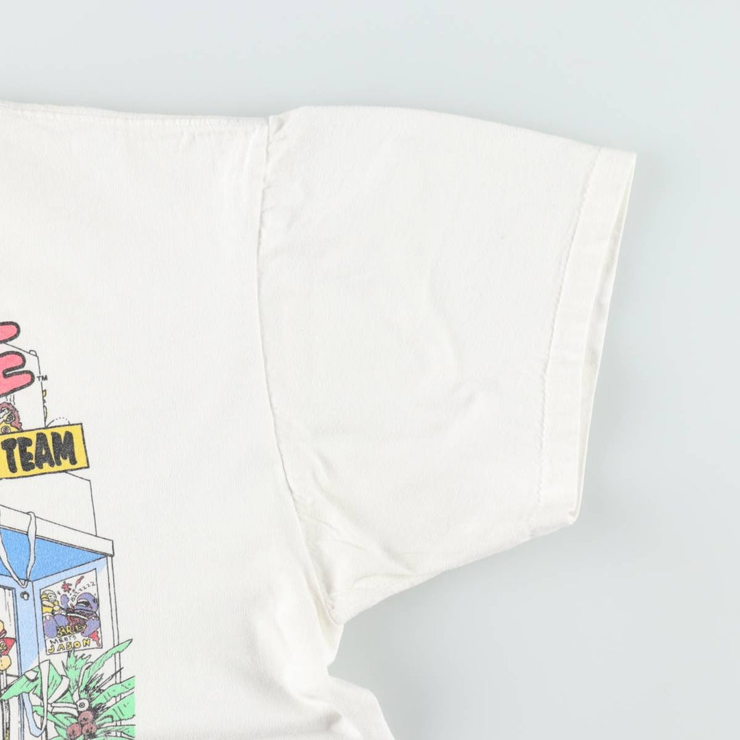 90'S ONEITA POWER-T Print T-Shirt, Men's XL equivalent. cotton white type Vintage Second Hand