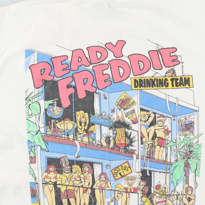 90'S ONEITA POWER-T Print T-Shirt, Men's XL equivalent. cotton white type Vintage Second Hand