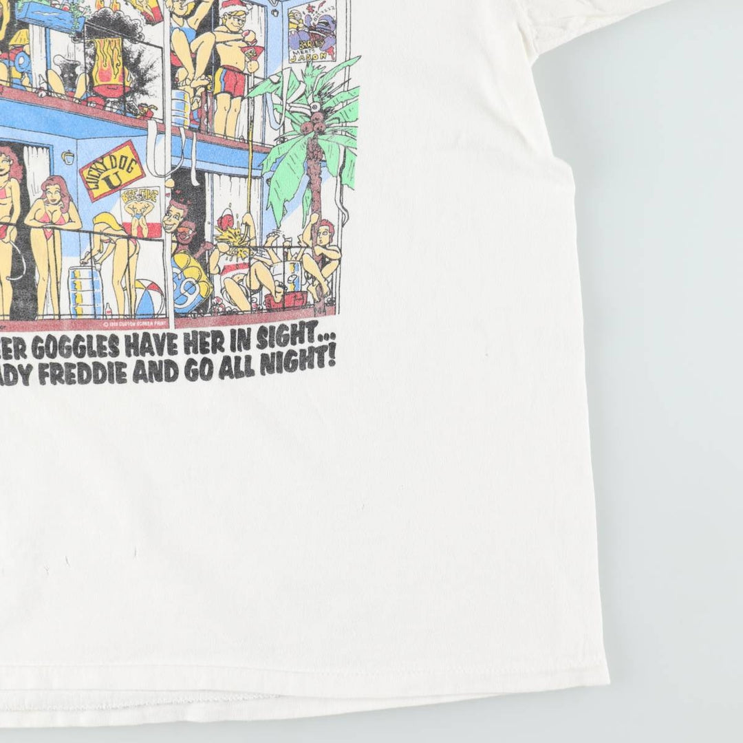 90'S ONEITA POWER-T Print T-Shirt, Men's XL equivalent. cotton white type Vintage Second Hand