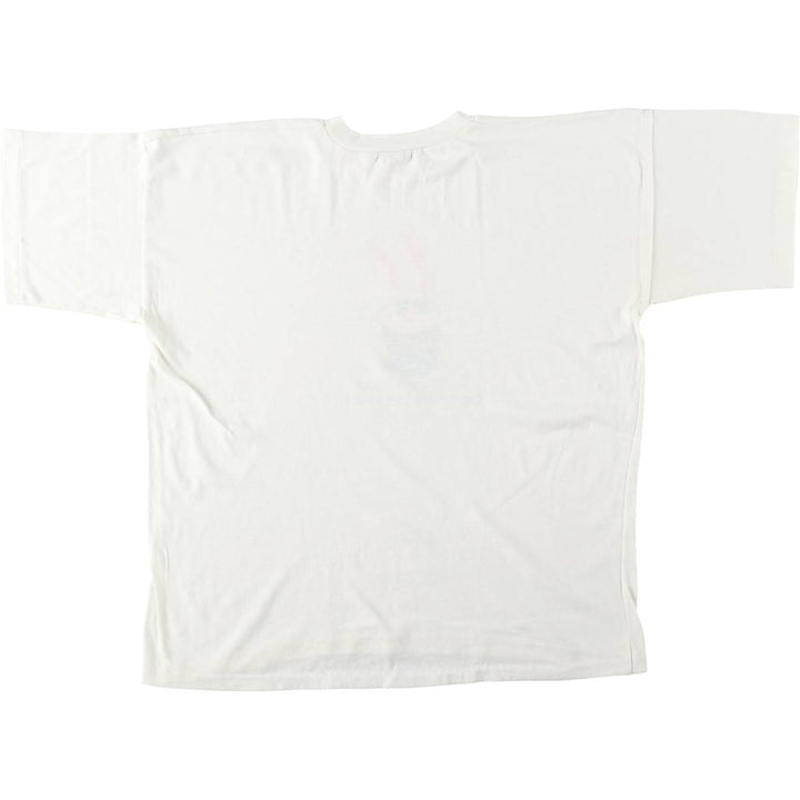 90'S Sportsweats Rabbit Pattern Print T-Shirt, Made in Canada, Men's Size L (approx.), Crew Neck (Round Neck), Vintage cotton white type Vintage Second Hand