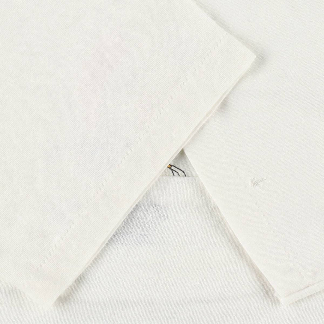 90'S Sportsweats Rabbit Pattern Print T-Shirt, Made in Canada, Men's Size L (approx.), Crew Neck (Round Neck), Vintage cotton white type Vintage Second Hand