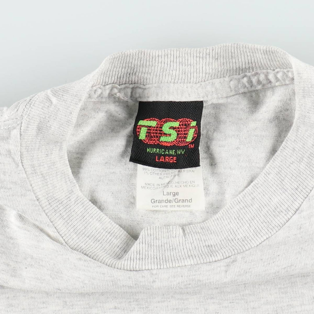 TSI Print T-Shirt, Men's Size L (approx.) cotton gray type Vintage Second Hand