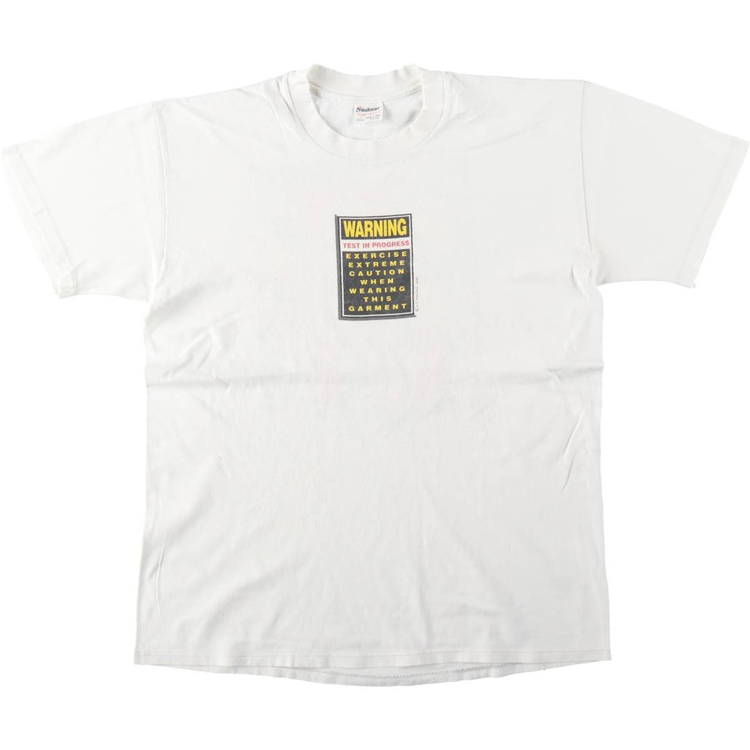 90'S STEDMAN Super HI CRU Print T-Shirt, Made in USA, Men's Size L (approx.) cotton white type Vintage Second Hand