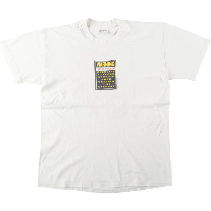 90'S STEDMAN Super HI CRU Print T-Shirt, Made in USA, Men's Size L (approx.) cotton white type Vintage Second Hand
