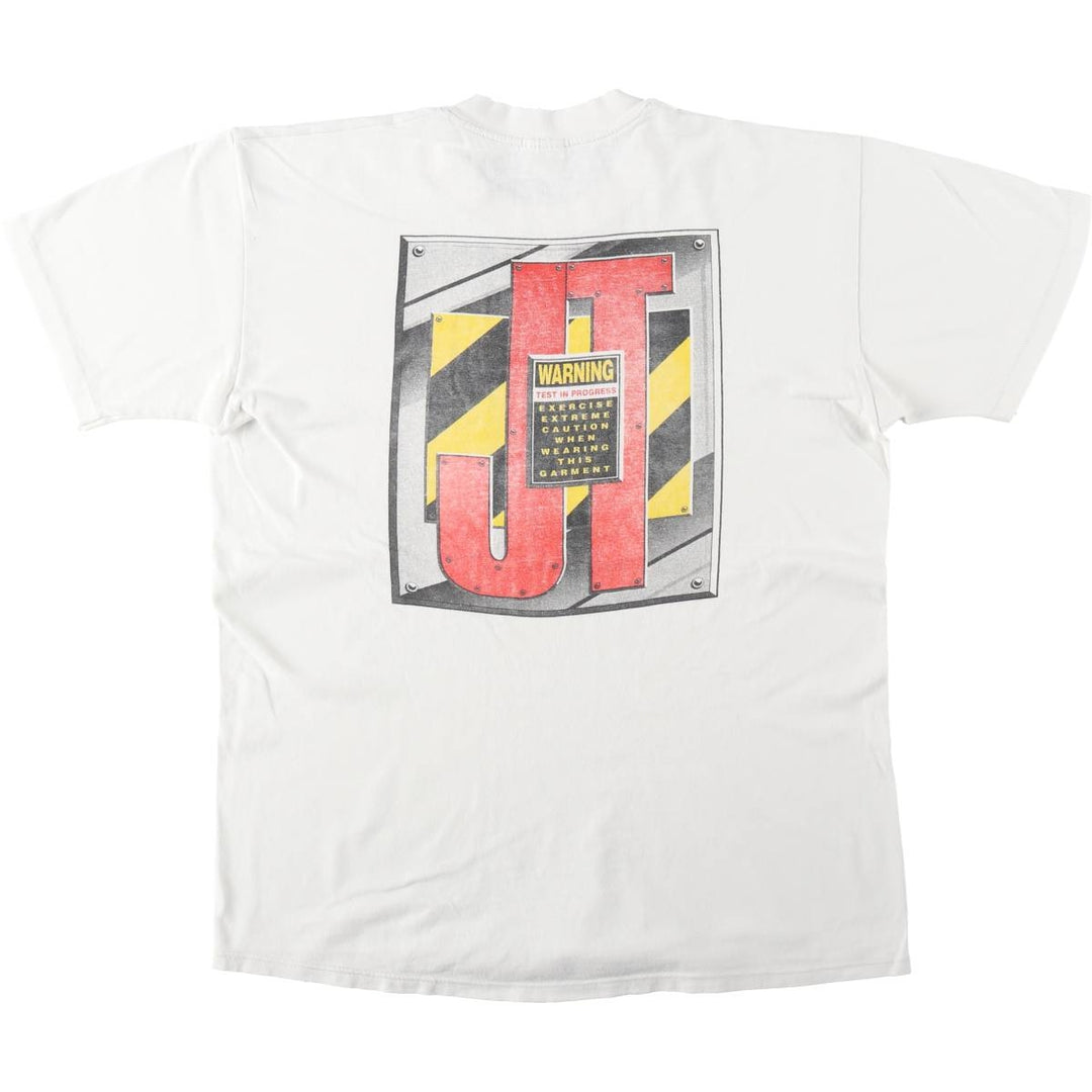 90'S STEDMAN Super HI CRU Print T-Shirt, Made in USA, Men's Size L (approx.) cotton white type Vintage Second Hand