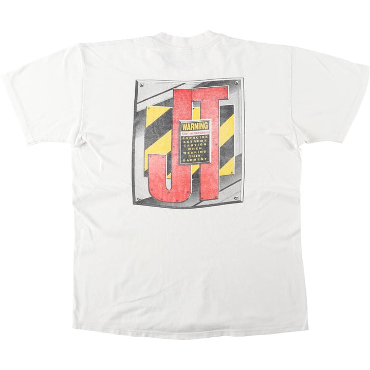 90'S STEDMAN Super HI CRU Print T-Shirt, Made in USA, Men's Size L (approx.) cotton white type Vintage Second Hand