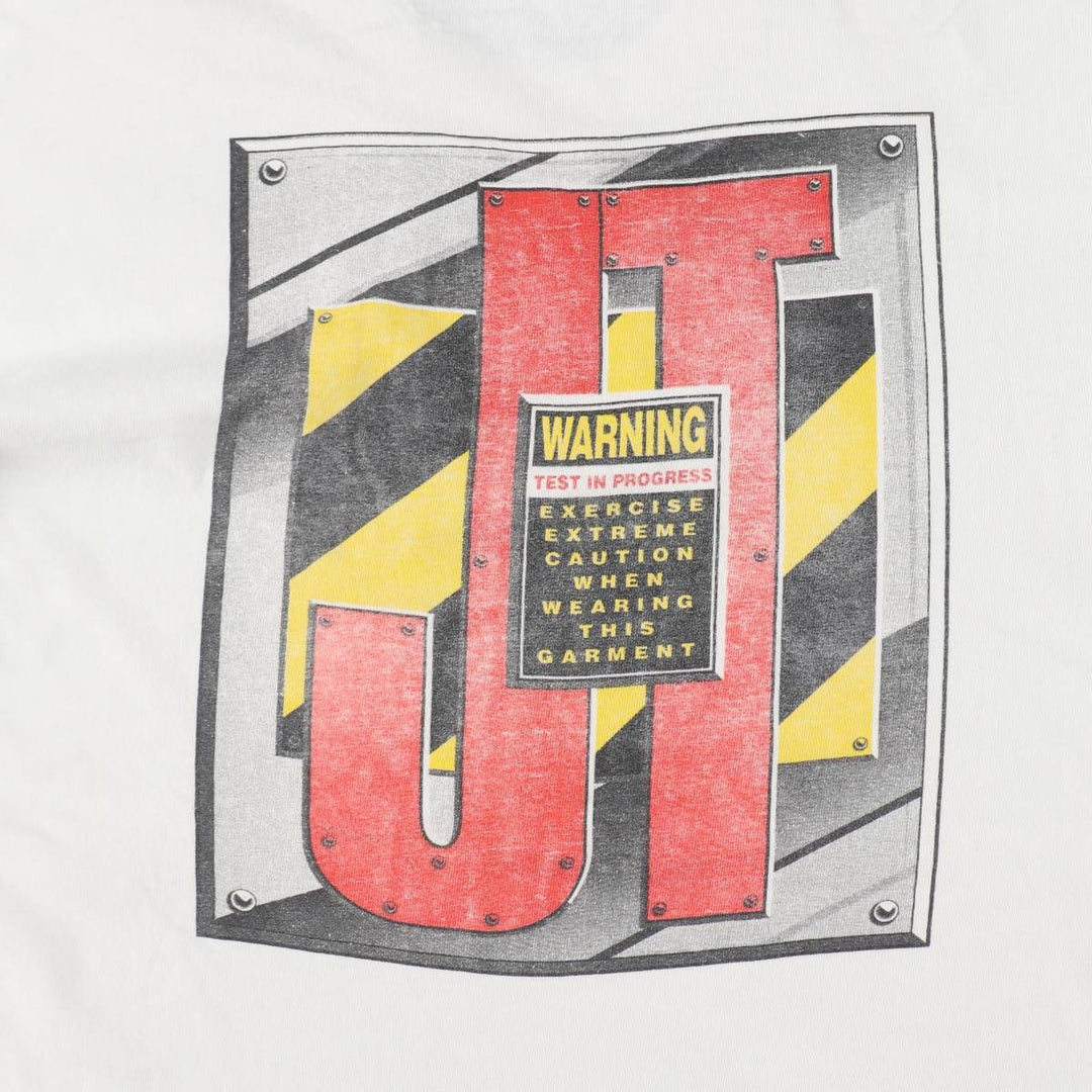 90'S STEDMAN Super HI CRU Print T-Shirt, Made in USA, Men's Size L (approx.) cotton white type Vintage Second Hand