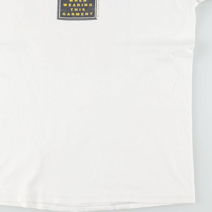 90'S STEDMAN Super HI CRU Print T-Shirt, Made in USA, Men's Size L (approx.) cotton white type Vintage Second Hand