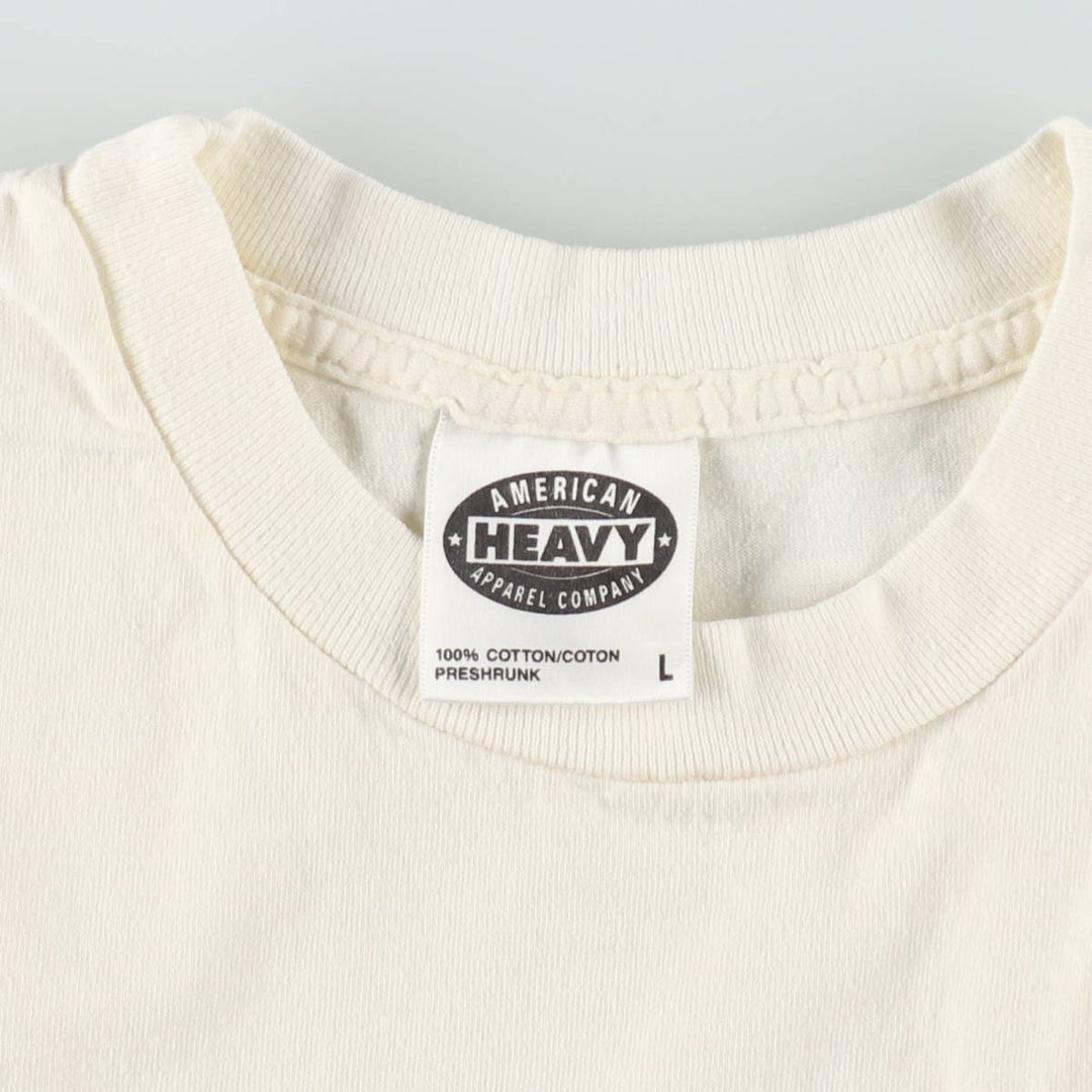 90'S American Heavy Wake Forest University Print T-Shirt, Made in USA, Men's Size L cotton pale white type Vintage Second Hand