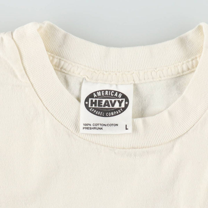90'S American Heavy Wake Forest University Print T-Shirt, Made in USA, Men's Size L cotton pale white type Vintage Second Hand