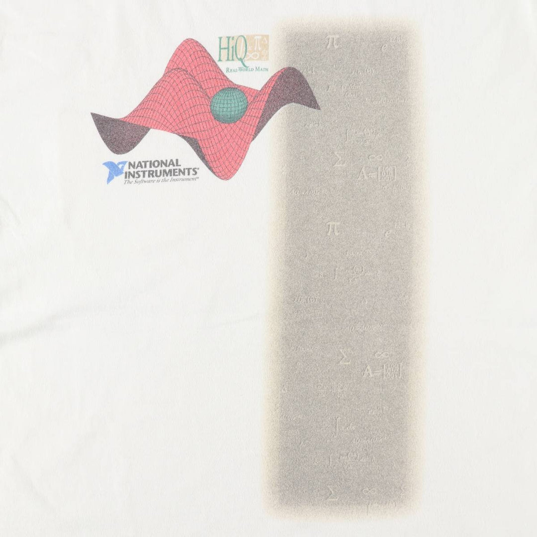 90'S Hanes BEEFY-T National Instruments Print T-Shirt, Made in USA, Men's XL equivalent, Vintage cotton white type Vintage Second Hand