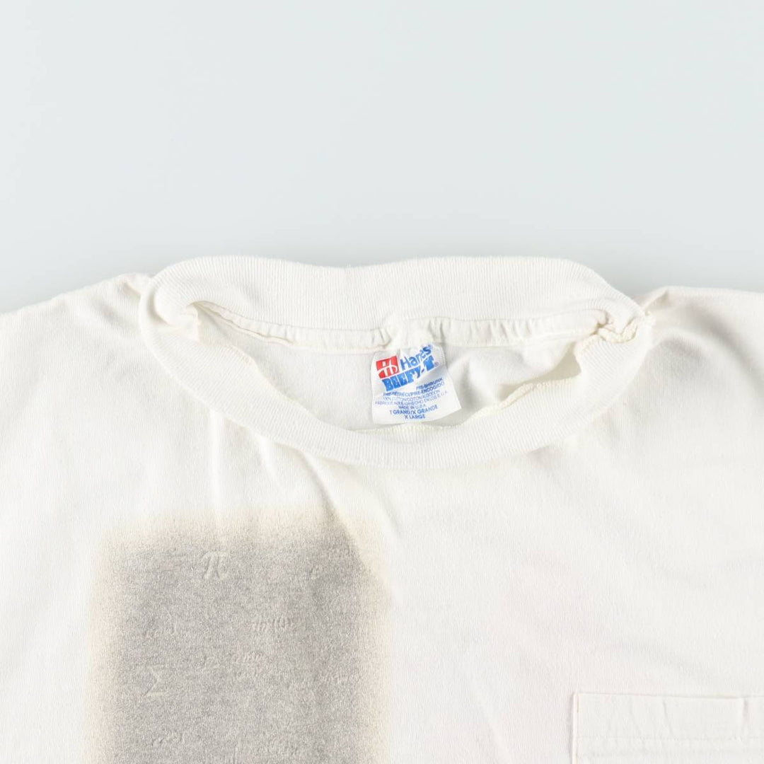 90'S Hanes BEEFY-T National Instruments Print T-Shirt, Made in USA, Men's XL equivalent, Vintage cotton white type Vintage Second Hand