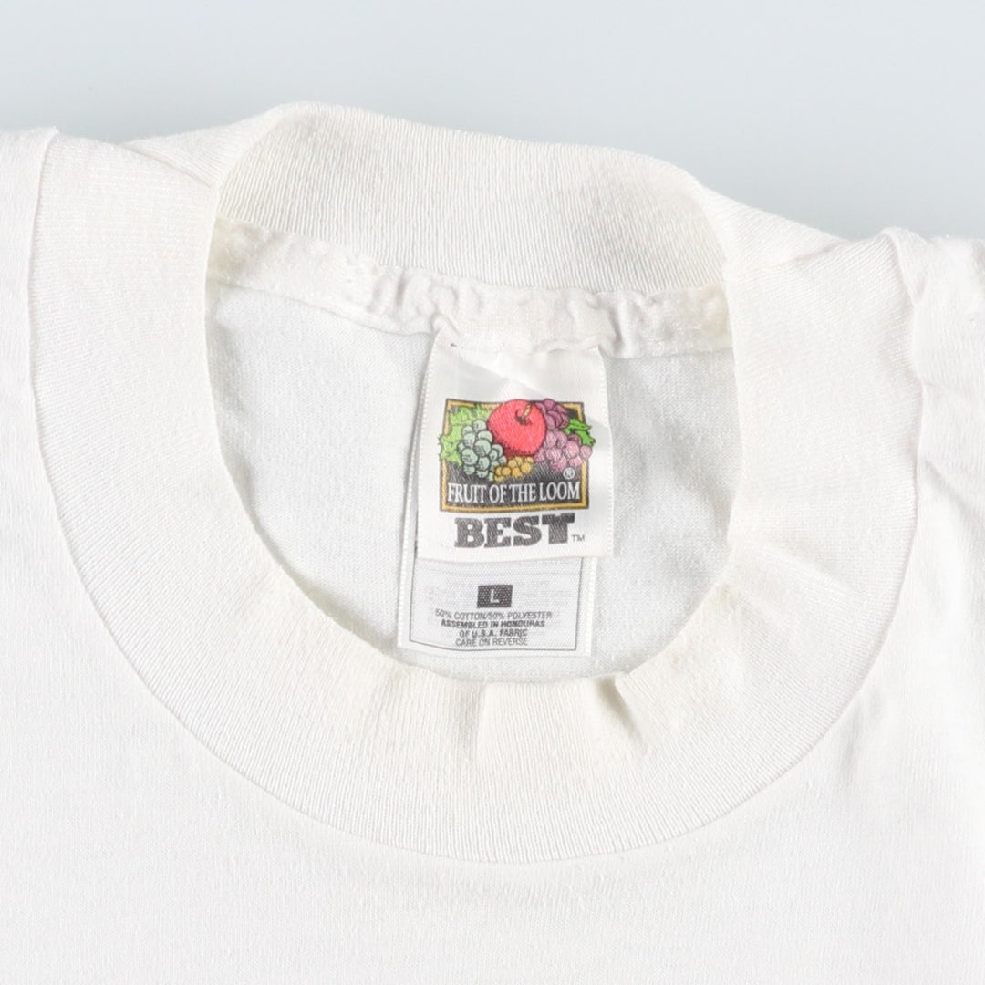 90'S Fruit of the Loom Best Fish Print T-Shirt, Men's Size XL (approx.) cotton white type Vintage Second Hand