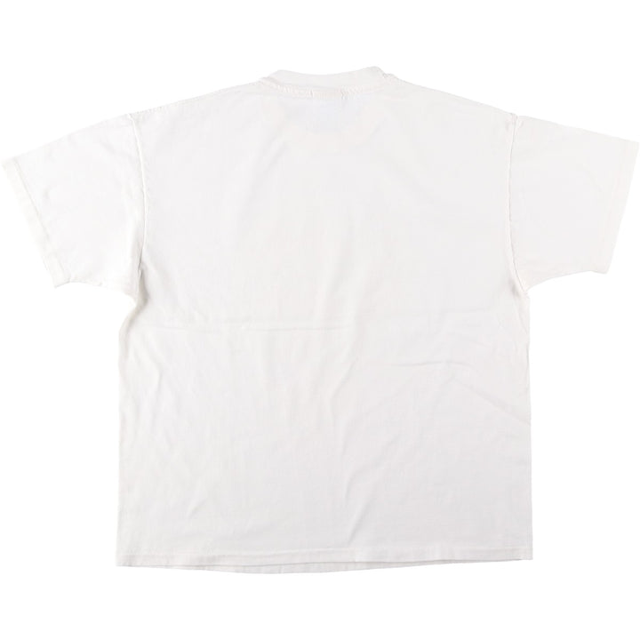 90'S Hanes Heavyweight Printed T-shirt Made in USA Men's XL Vintage cotton white type Vintage Second Hand