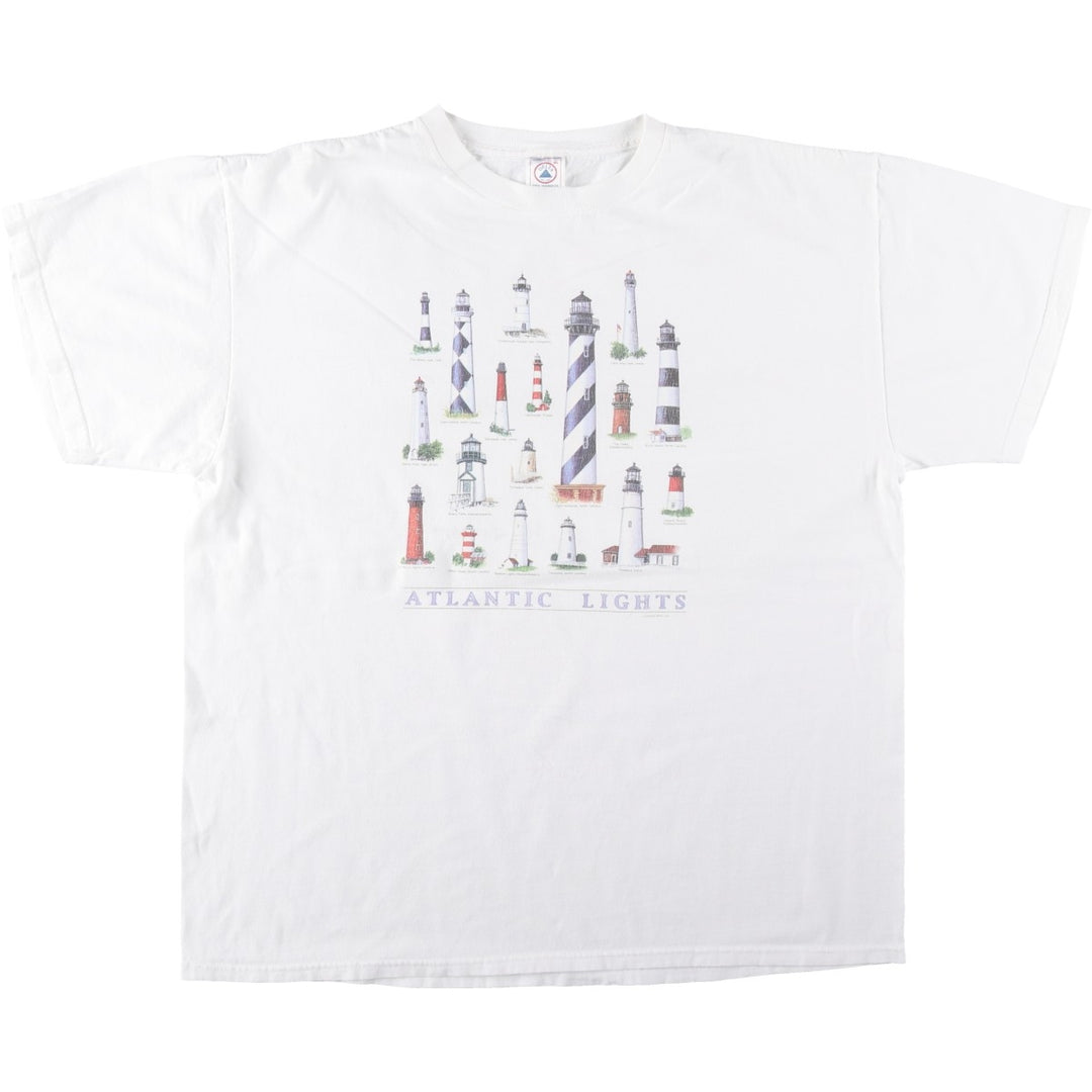 2000'S Delta PRO WEIGHT Print T-Shirt, Men's Size XL (approx.) cotton white type Vintage Second Hand