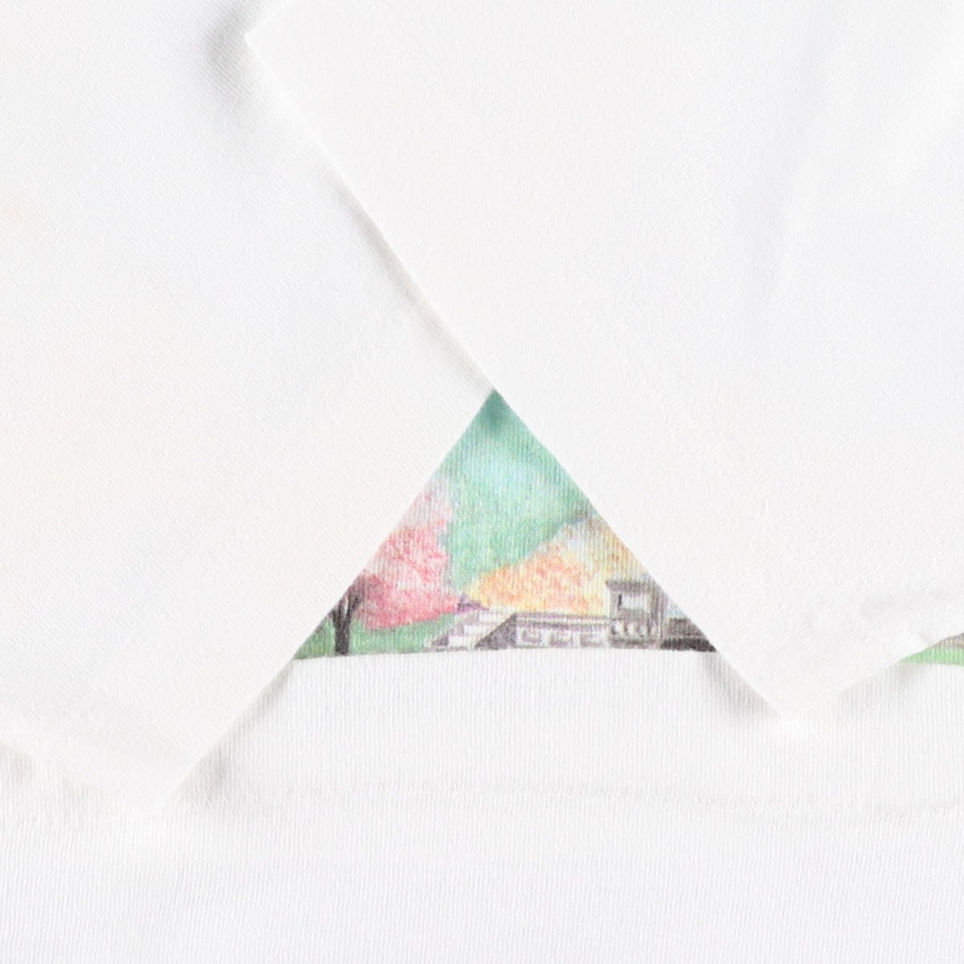 90'S Fruit of the Loom printed T-shirt, made in the USA, men's size M, vintage cotton white type Vintage Second Hand