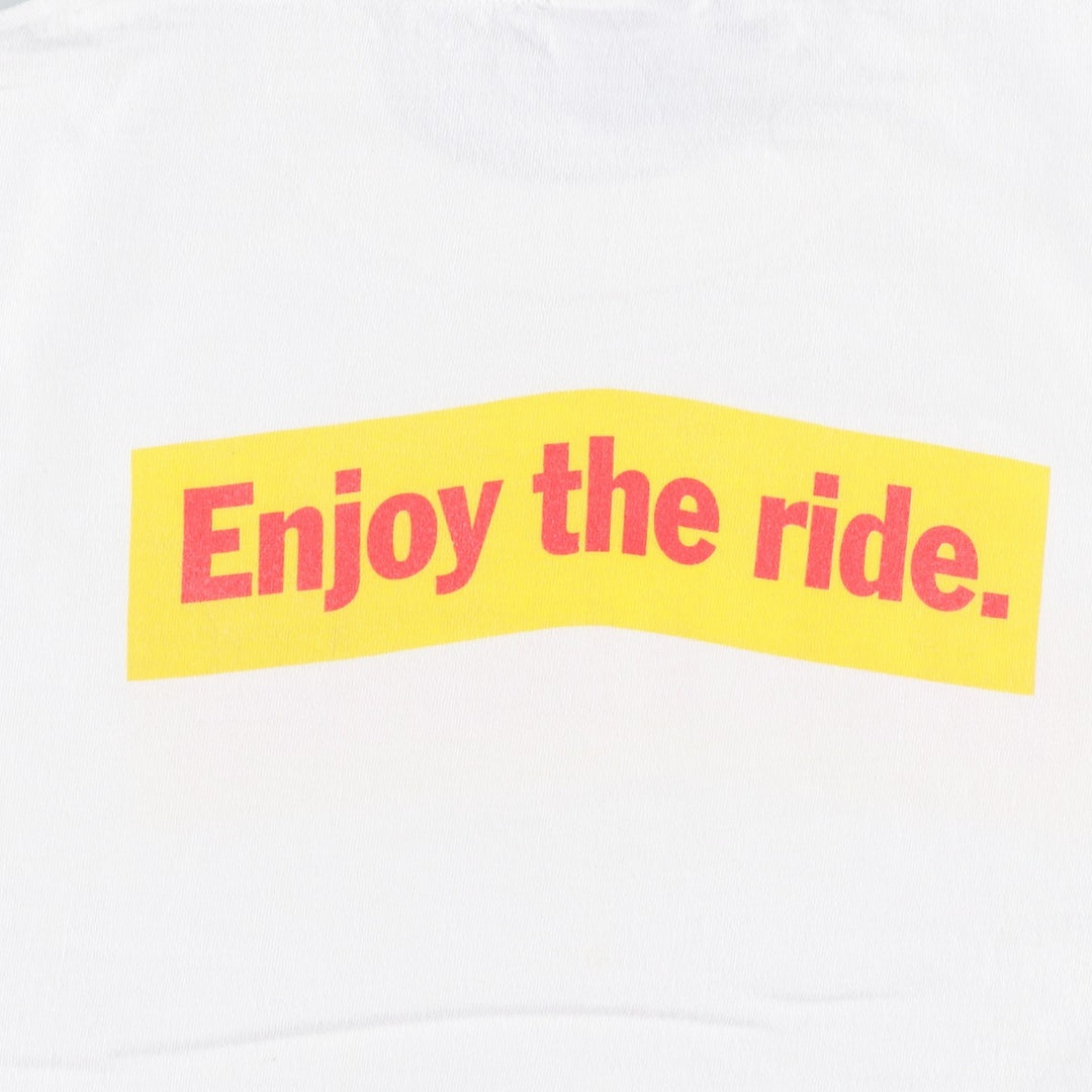 90'S Hanes BEEFY-T Blue Tag Message Print T-Shirt, Made in USA, Men's Size L (Equivalent), Vintage cotton white type Vintage Second Hand