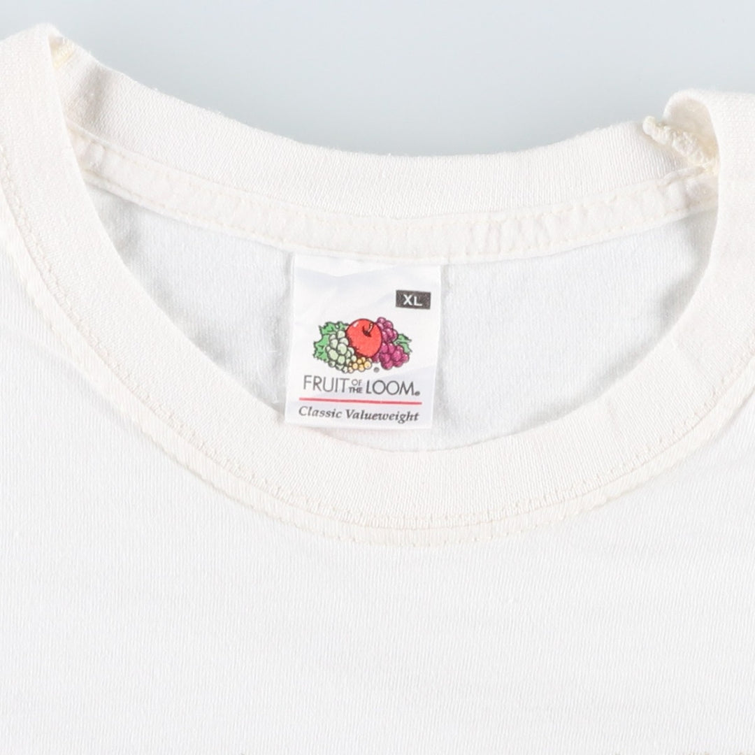 Fruit of the Loom Print T-Shirt, Men's XL cotton white type Vintage Second Hand
