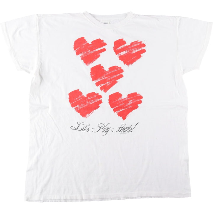 Printed T-shirt, men's size XL cotton white type Vintage Second Hand