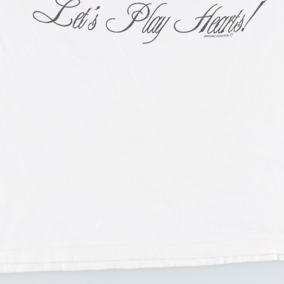 Printed T-shirt, men's size XL cotton white type Vintage Second Hand