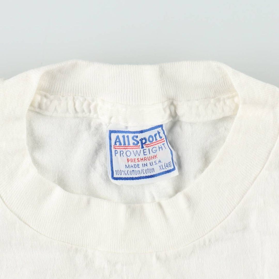 90'S All Sport Print T-shirt Made in USA Men's XL Vintage cotton white type Vintage Second Hand