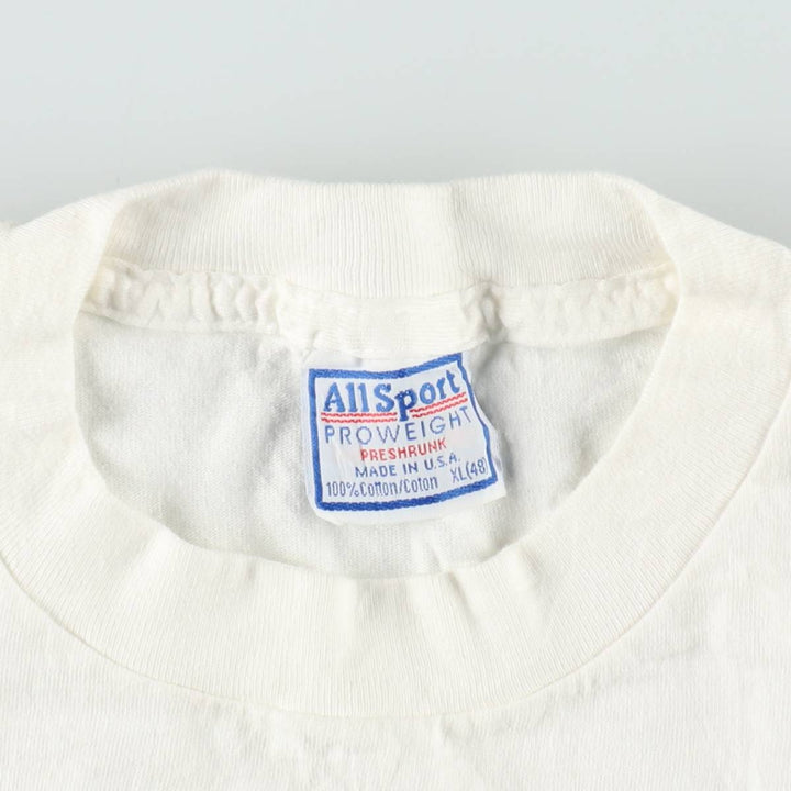 90'S All Sport Print T-shirt Made in USA Men's XL Vintage cotton white type Vintage Second Hand