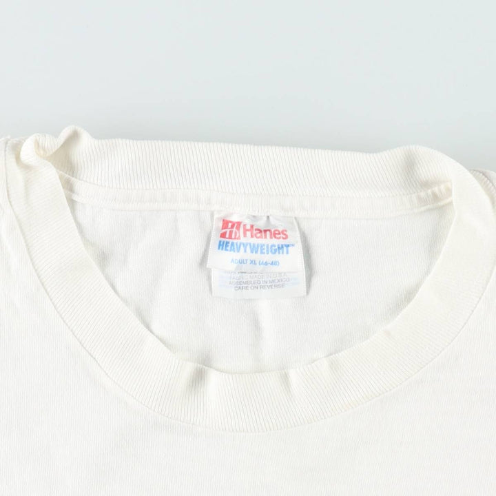2000'S Hanes Heavyweight Dog Pattern Parody Print T-Shirt, Men's Size XL (approx.) cotton white type Vintage Second Hand