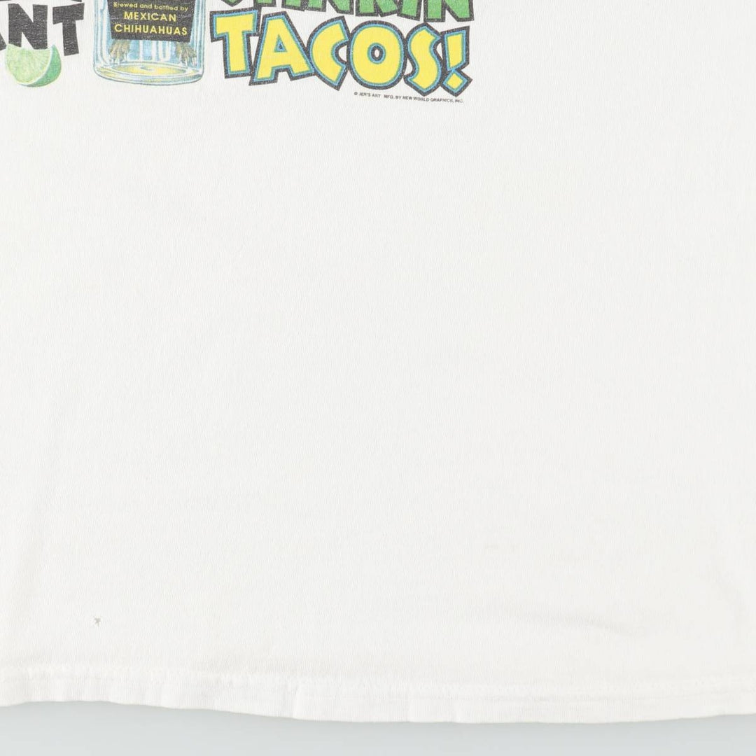 2000'S Hanes Heavyweight Dog Pattern Parody Print T-Shirt, Men's Size XL (approx.) cotton white type Vintage Second Hand