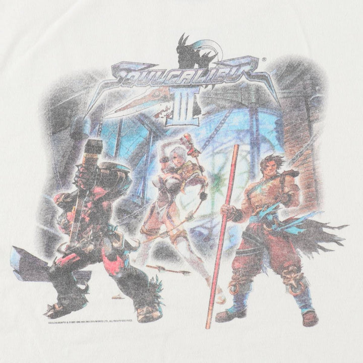 2000'S Fruit of the Loom SOUL CALIBUR 3 (Soulcalibur 3) Video Game Print T-Shirt, Men's XL (approx.) cotton white type Vintage Second Hand