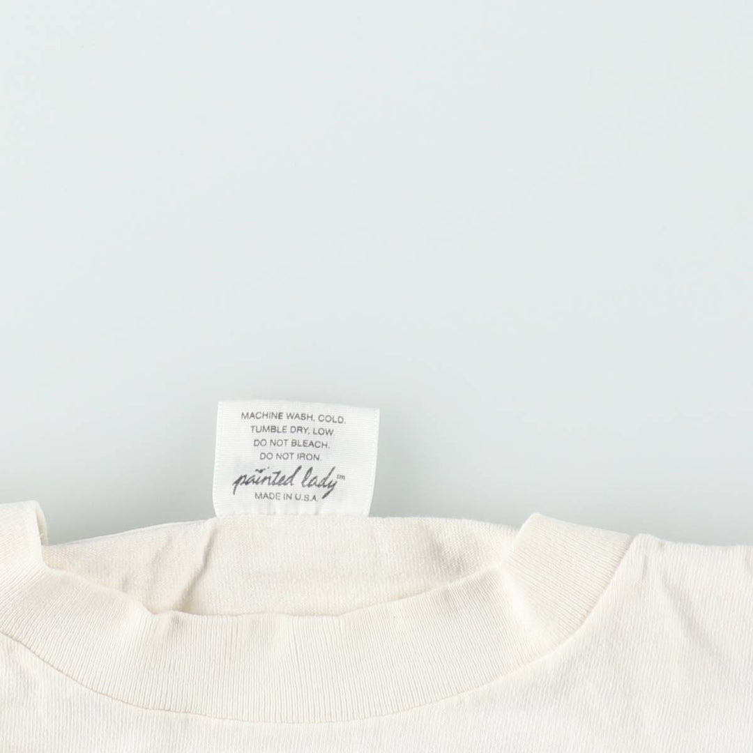 90'S Rel e vant products Botanical Pattern Print T-Shirt, Made in USA, Men's XL equivalent, Vintage cotton ivory Vintage Second Hand