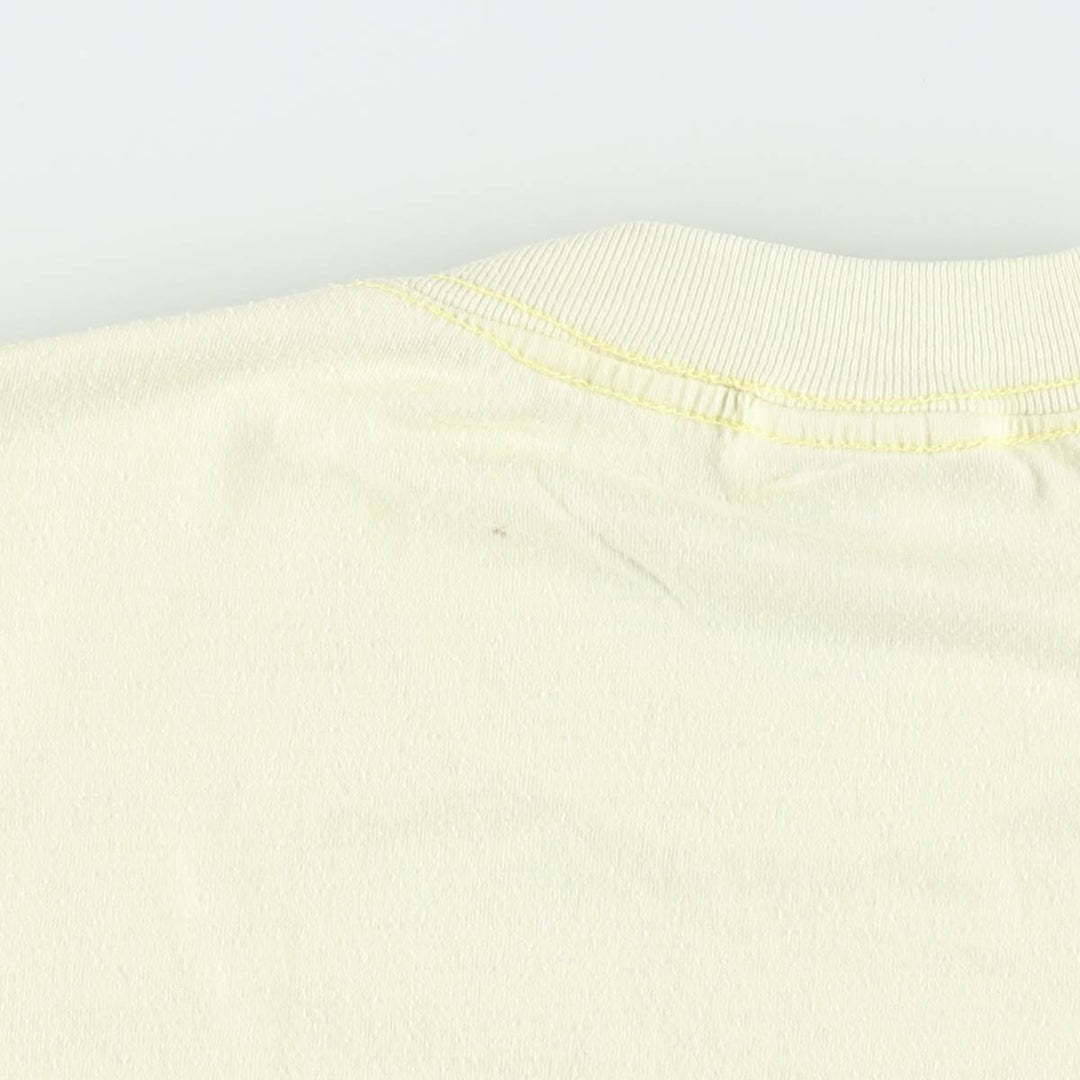 80'S NATONAL FIFTY-FIFTY Print T-Shirt, Made in USA, Men's Size M (Equivalent), Vintage cotton yellow type Vintage Second Hand