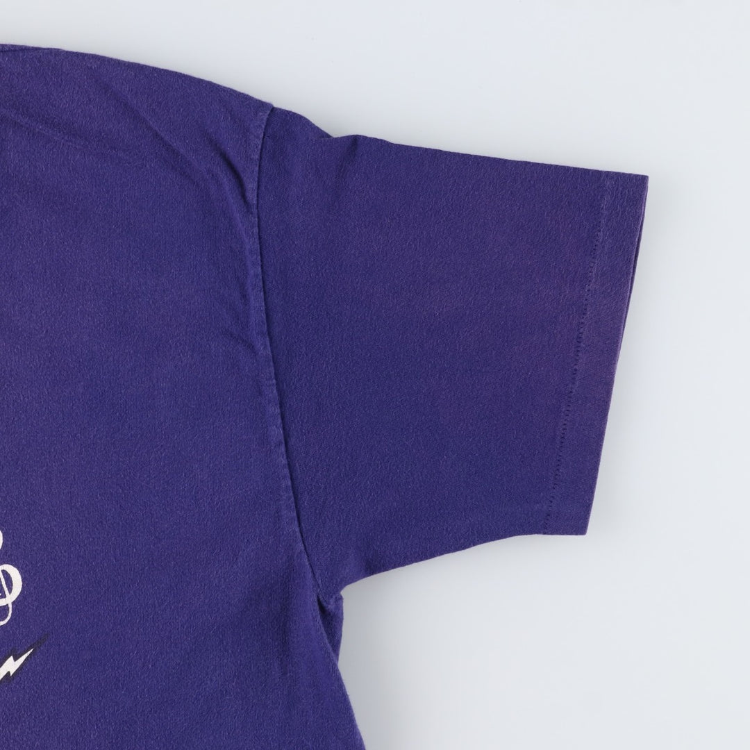 Vintage 90'S Hanes BEEFY-T Blue Tag Print T-Shirt, Made in USA, Men's Size XL cotton purple type Vintage Second Hand