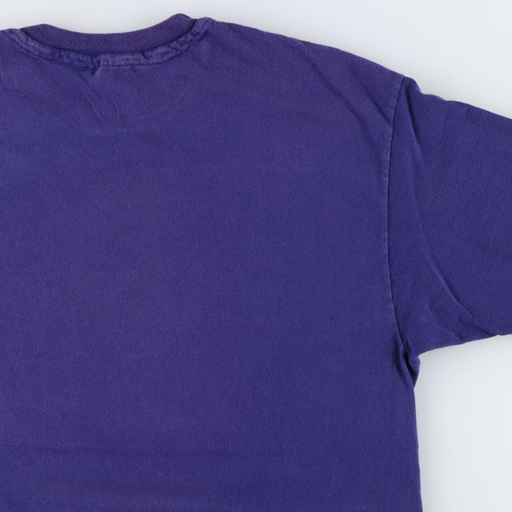 Vintage 90'S Hanes BEEFY-T Blue Tag Print T-Shirt, Made in USA, Men's Size XL cotton purple type Vintage Second Hand