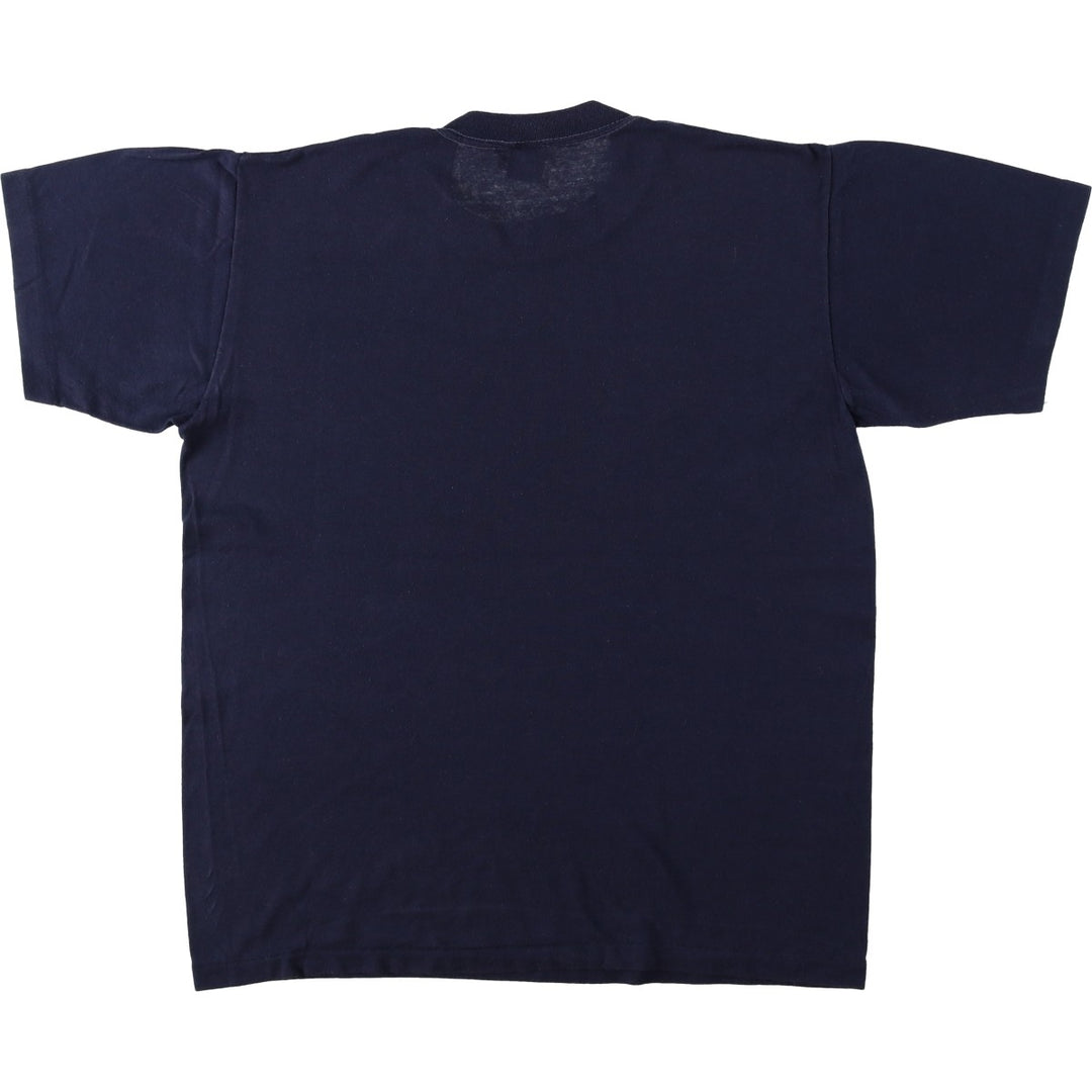 80'S Sportswear Print T-Shirt, Made in USA, Men's Size L (Equivalent), Vintage cotton navy blue type Vintage Second Hand