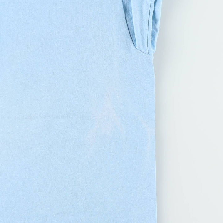 90'S Fruit of the Loom Best Printed T-shirt, Made in USA, Men's L size, Vintage cotton Blue type light blue Vintage Second Hand
