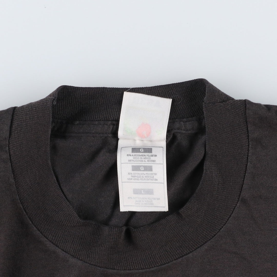 90s-00'S Fruit of the Loom printed T-shirt, men's size L (approx.) cotton black type Vintage Second Hand