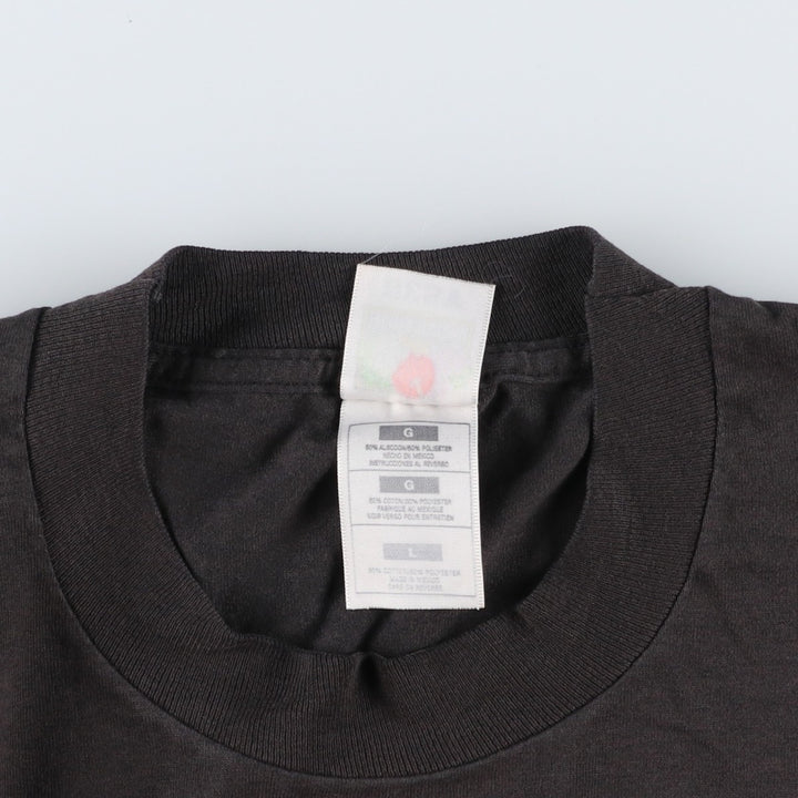 90s-00'S Fruit of the Loom printed T-shirt, men's size L (approx.) cotton black type Vintage Second Hand